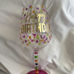 Happy Birthday Wine Glass