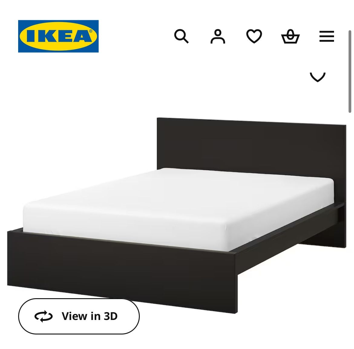 Queen Bed Frame ikea MALM - black
