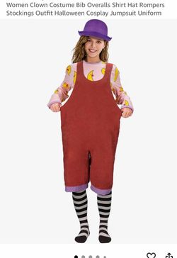 Loonette the Clown Costume Size small in women runs a bit big bought the set for 69.99 on Amazon and the Beenie for 21.99 Selling the set for $35 OB
