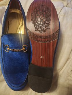 Blue Velvet Loafer Flats