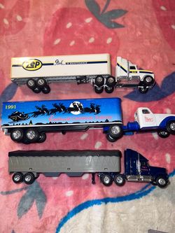 Lot of 3 Diecast Semi Truck Toys