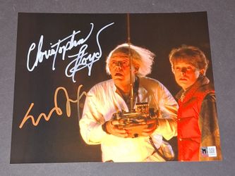 🔥 Michael J. Fox Christopher Lloyd Signed Autographed 8x10 Back The Future MAS COA🔥