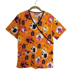 Hello Kitty by Sanrio Halloween Nurse Hospital Scrub V Neck Top