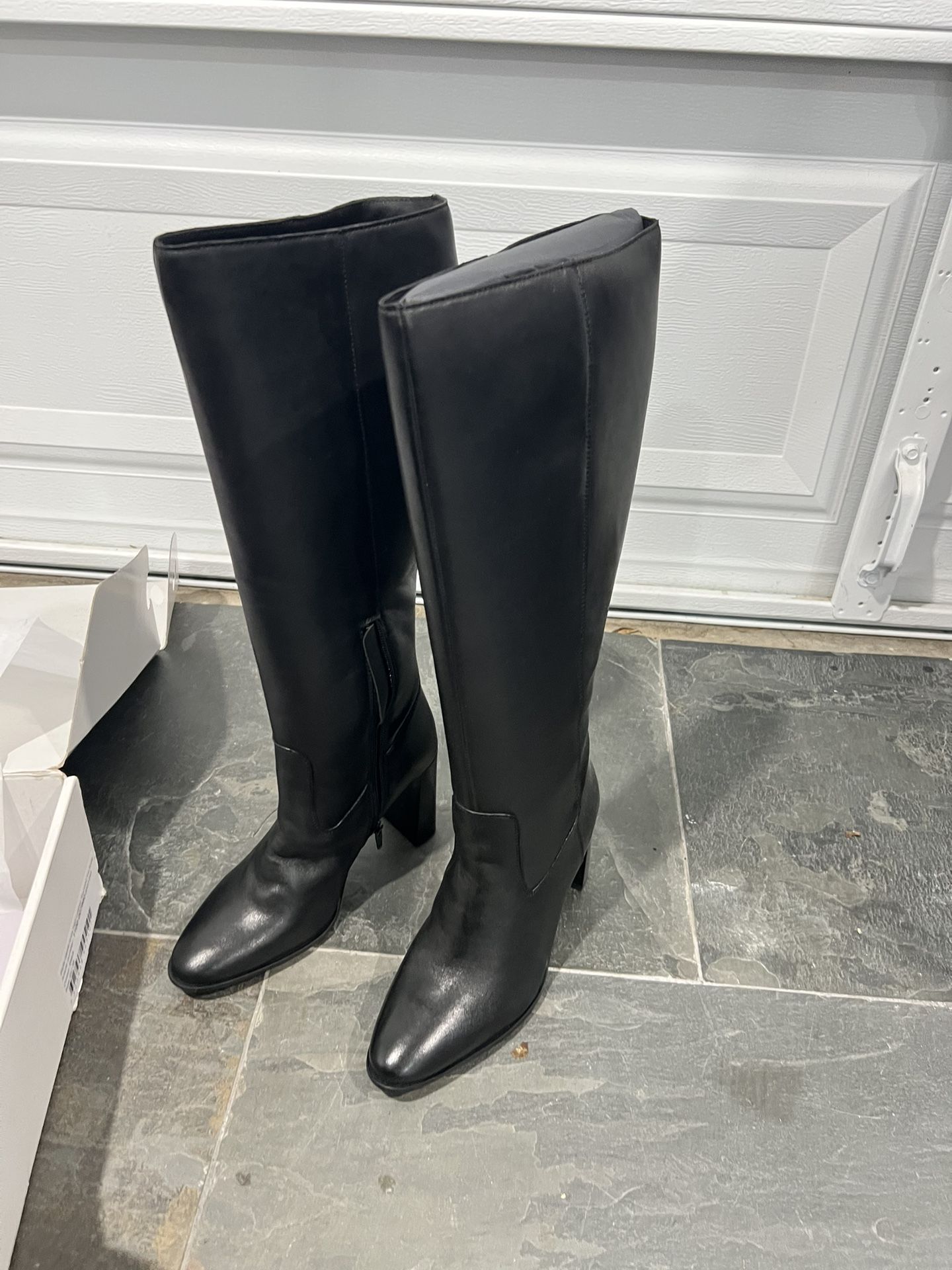 Knee High Leather Boots - Size 7.5