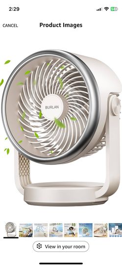 New Desk Fan, 10 inch Air Circulator Quiet Operating Fan for Bedroom, 70ft Strong Airflow, Portable Fan Battery Operated Fan with USB, Personal Fan Re