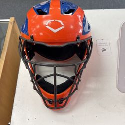 Evoshield Catchers Helmet Orange/Navy 7 - 7.5” - Excellent Condition 