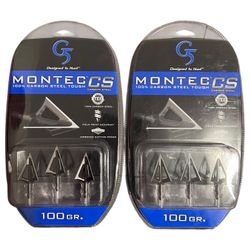 G5 Montec CS Fixed Blade Carbon Steel Broadhead 100 Grain 6 Pack Model# 113