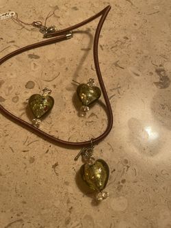Murano Glass Heart Earrings