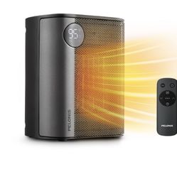 Pelonis Tabletop Digital Ceramic Heater with Digital Thermostat and Remote Control, Black
