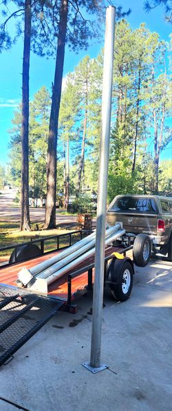 12ft Tall Flagged Post Galvanized 4'' Wide Poles