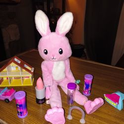 Mini Barbie Plus Plush Outfit On Beat Up Doll