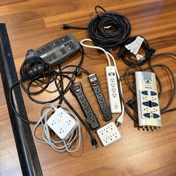 Power Strip & Surge Protector Bundle + Extension Cords & Cable Lot