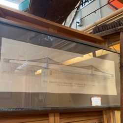 1883 Brooklyn Bridge Lithograph Framed