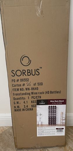 Sorbus Wine Rack- Holds 40 Bottles 