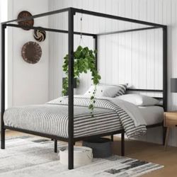 California King Canopy Bedframe With Orthopedic Mattress  