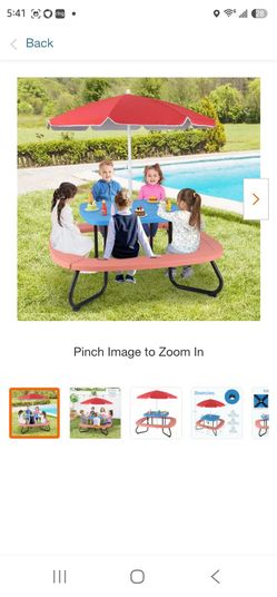 Children's picnic table seats 8