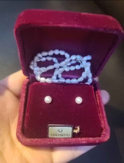 Mikimoto Pearl Earrings and Necklace Set