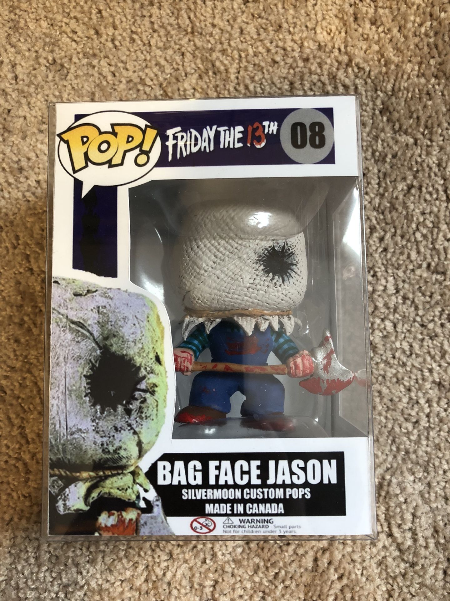 Custom funko pop Bag face Jason done by silver moon custom pops!