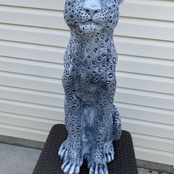 Large Sitting Leopard Statue 