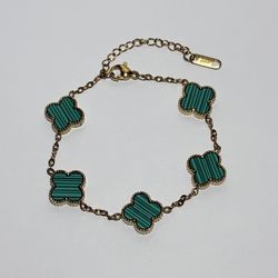 Green Clover Bracelet (Stainless Steel)