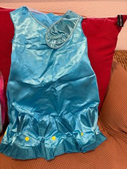 Girls Blue Satin Princess Costume Dress