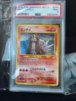 2000 Pokemon Japanese Neo 3 #244 Entei Holo PSA Mint 9