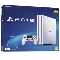PS4 Pro Console PlayStation 4 White 1 TB White Controller + Games 