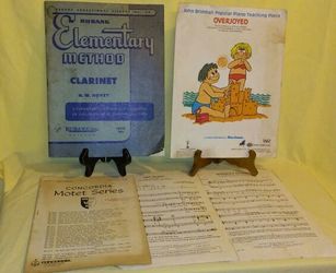 VINTAGE MUSIC SHEETS FEATURES CLARINET AND PIANO BEGINNERS
