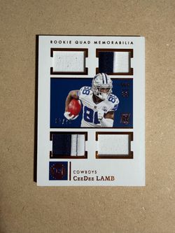 2020 Panini Encased CeeDee Lamb Rookie Quad Memorabilia Card /75