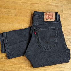 LIKE NEW Men's Levis 514 Straight Jeans BLACK 100% Cotton