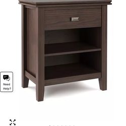 Solid Wood Artisan Nightstand — Russet Brown