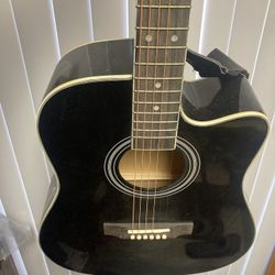 All Black Steel String Acoustic Guitar