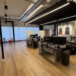 Modern Electric Office Desk Adjustable Height Storage Drawers  71 × 63 × 30 INCH