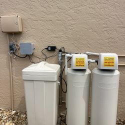 Installed Water Softener And Sulfur Dioxide Filter 