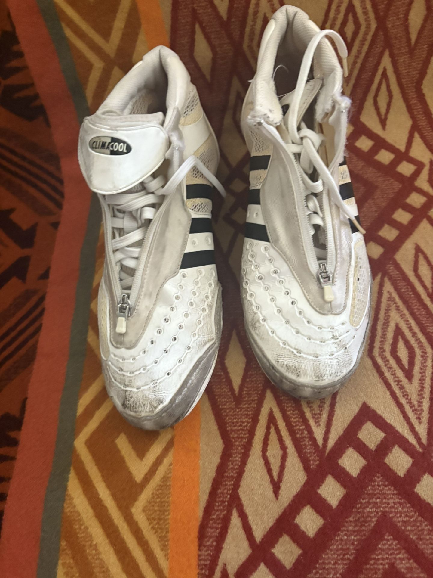 Adidas Adistar Beijing Wrestling Shoes Men’s Rare Vintage 2008 White Black Zip