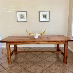 Handmade 8’ Solid Wood Rustic Farmhouse Dining Table | Heavy Duty