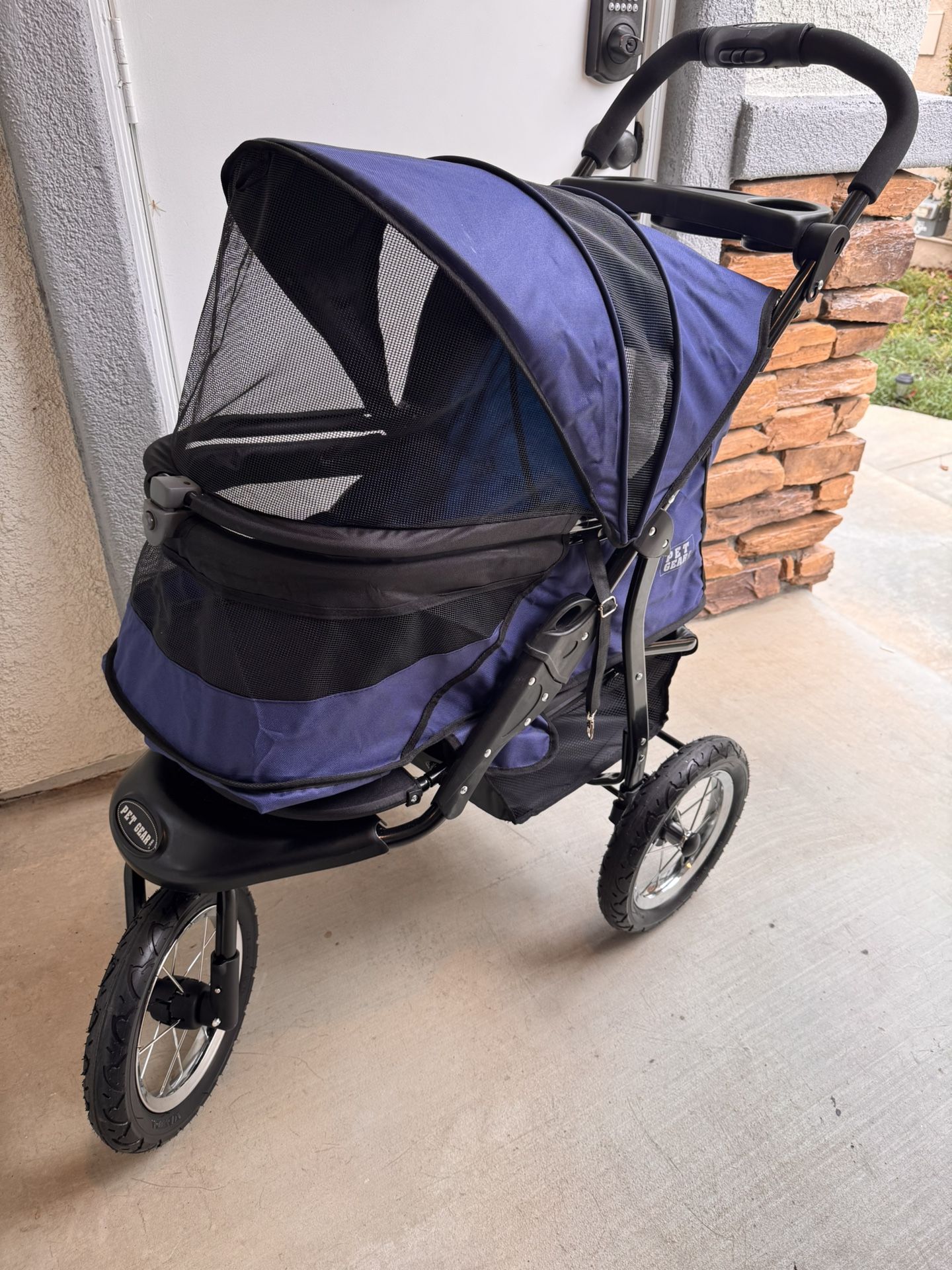Pet Stroller - Jogger Stroller, 12 Inch Tires, Folding Easy. 75 Lb Pet Size Fits. Brand New