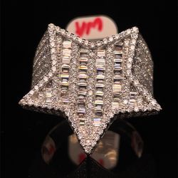 925 Silver CZ Star Ring 17.49g Size 11 188160/6