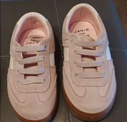 Janie and Jack Suede Colorblock Pale Pink Sneaker Size 8