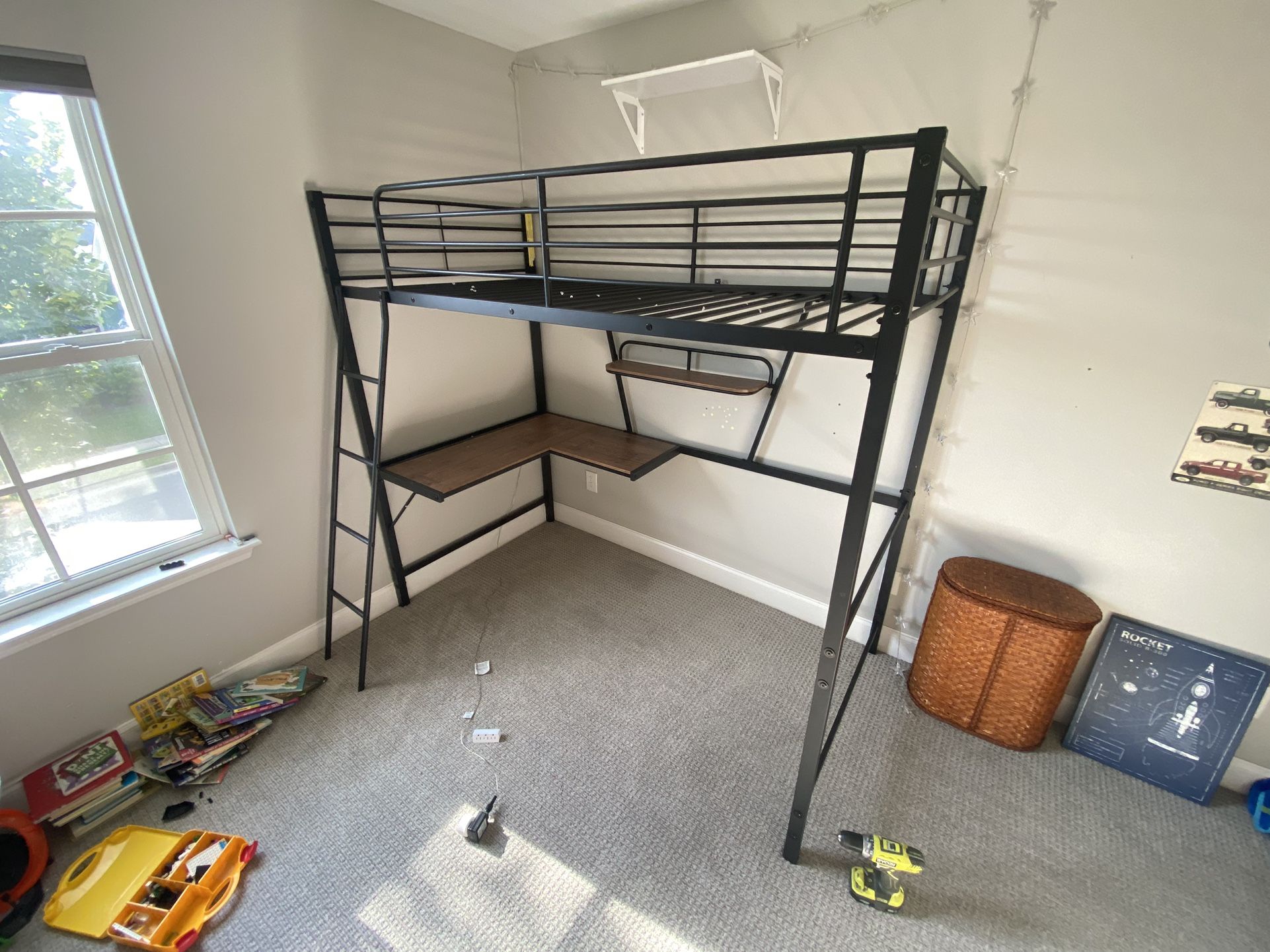 Twin Loft Bed With Desk And Shelf