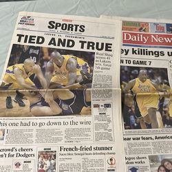 Shaquille O’Neal nba finals 2002 newspaper