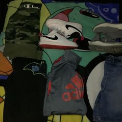Boy Clothes Pj Hoodie/sweaters Pants Shorts Shirts  Matching Sets Size 4 To 3 . Shoes Size 10 C  All Together 