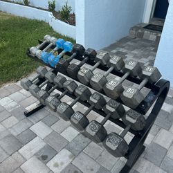 Dumbbells 10lbs-65lbs and Power rack. NEED GONE