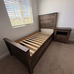 Rustic Twin Bedroom Set w/ Trundle + Dresser + Nightstand (Ashley Furniture)