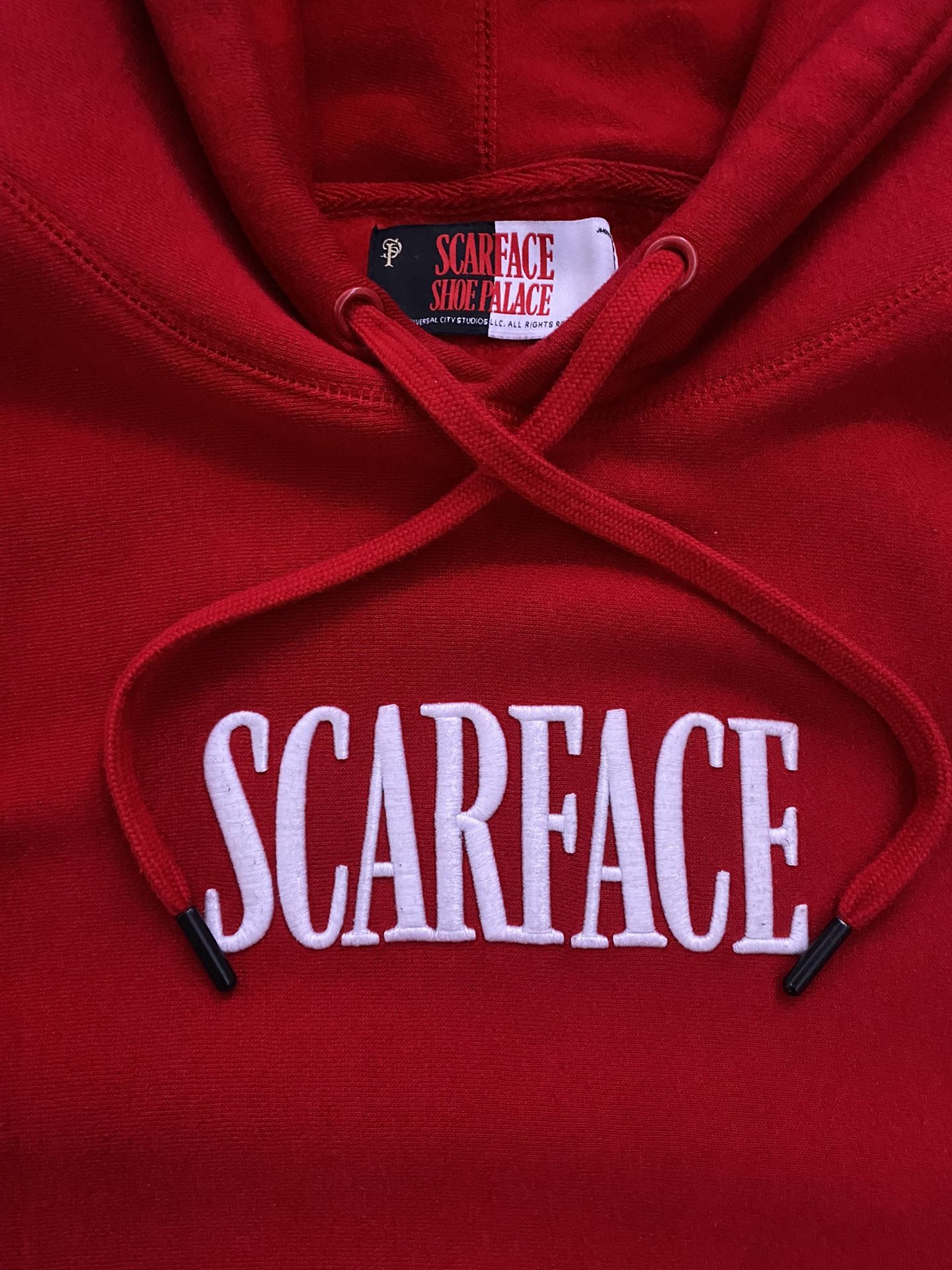 Scarface x Shoe Palace Box Logo Limited Edition Red Midweight Hoodie -large