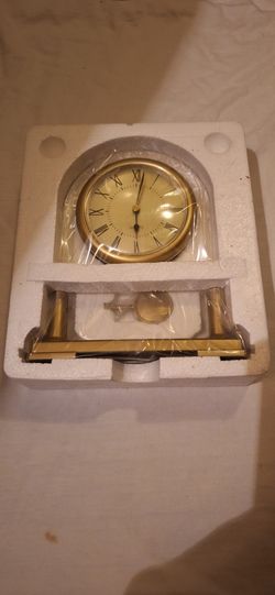 New In Box 1998 Vintage Quartz Gold  Desk Clock 20th Century Plastic Frame  