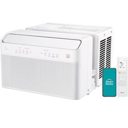 Midea 8,000 BTU U-Shaped Smart Inverter Air Conditioner –Cools up to 350 Sq. Ft., Ultra Quiet with Open Window Flexibility, Works with Alexa/Google As
