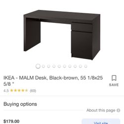 Ikea Desk With 2 Drawer Storage