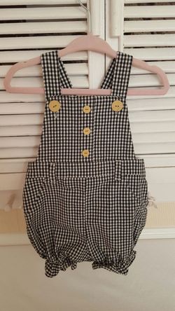Baby Girl gingham romper 12 months