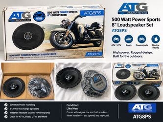 ATG Audio-To-Go ATG8PS 8" 500W Power Sports Speakers (Pair), Open Box